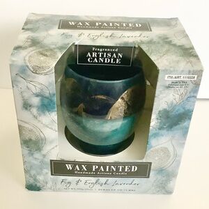 Artisan Handmade Fragranced Wax Painted Candle in Glass Fig & English Lavender
